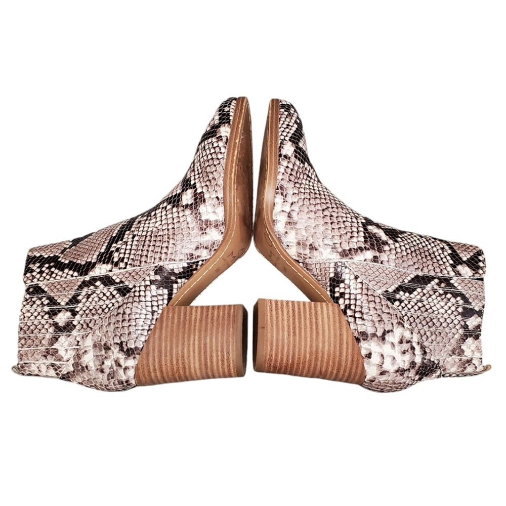 Marc Fisher Ankle Boots Alva 2 Snakeskin Cowgirl Western Leather Pointed Toe 9.5 - Picture 5 of 10